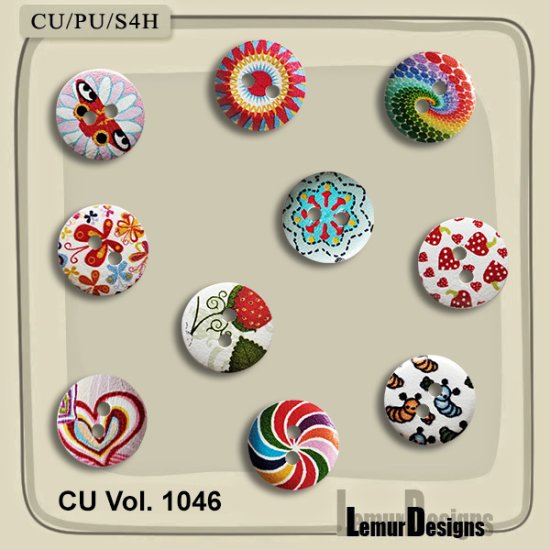 CU Vol. 1046 Buttons by Lemur Designs - Click Image to Close