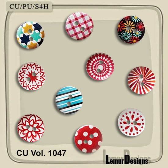 CU Vol. 1047 Buttons by Lemur Designs - Click Image to Close