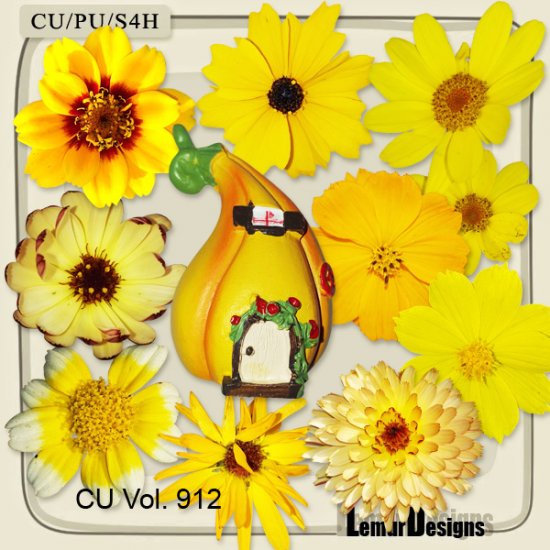 CU Vol. 912 Autumn Fall Flowers by Lemur Designs - Click Image to Close