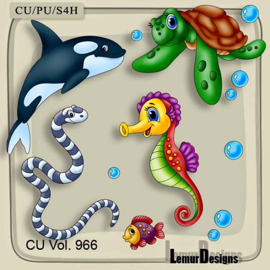 CU Vol. 966 Sea animals by Lemur Designs - Click Image to Close
