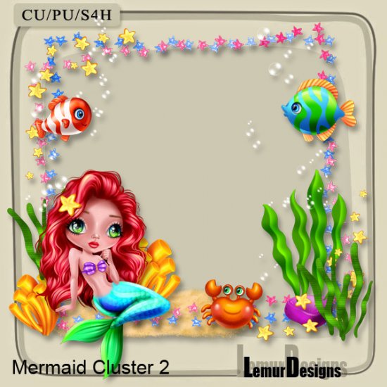 Mermaid Cluster 2 by Lemur Designs - Click Image to Close