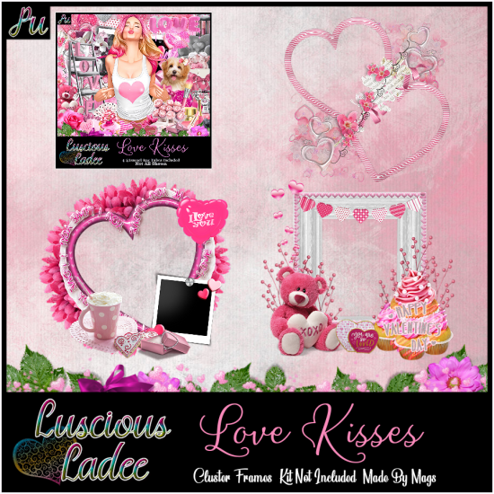 Love Kisses Cluster Frames - Click Image to Close