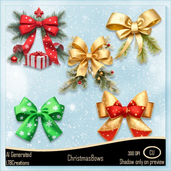 AI - Christmas Bows - Click Image to Close