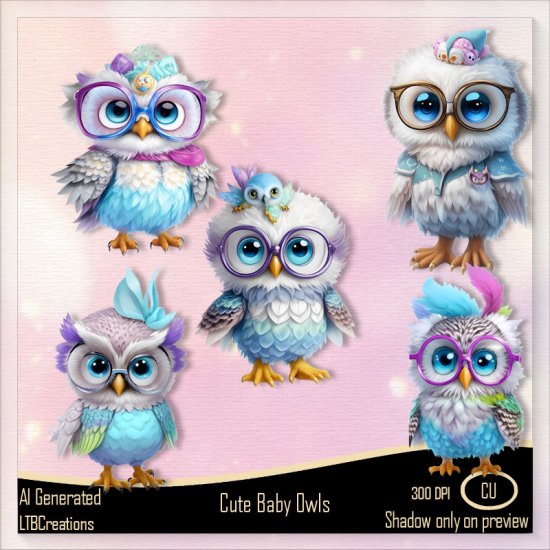 AI - Cute Baby Owls - Click Image to Close