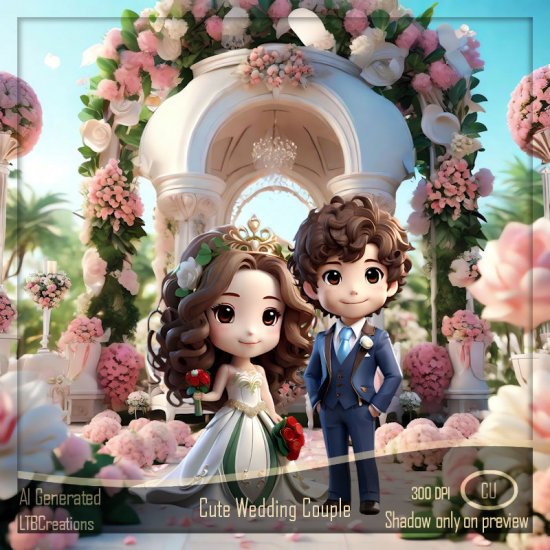 AI - Cute Wedding Couple - Click Image to Close