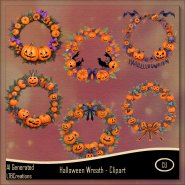 AI - Halloween Wreath - Clipart