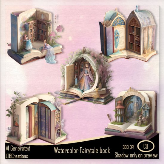 AI - Watercolor Fairytale Book - Click Image to Close