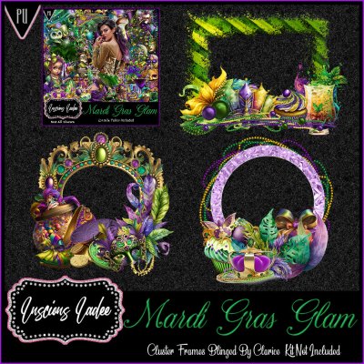 Mardi Gras Glam Cluster Frames