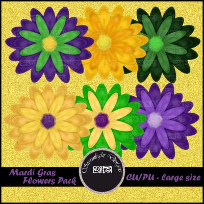 Mardi Gras Flowers Pack CU/PU