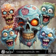 AI - Creepy Dead Heads - CU001 (CU4PU/PNG/PACK)