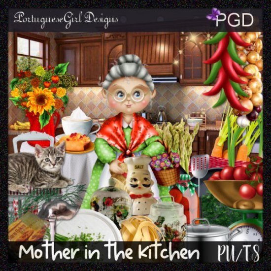 Mother in the Kitchen - Click Image to Close
