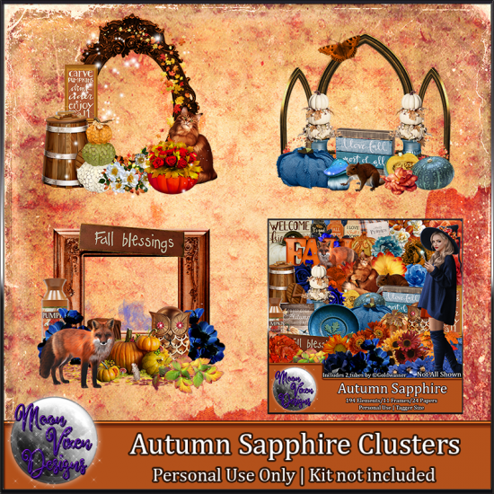 Autumn Sapphire Clusters - Click Image to Close