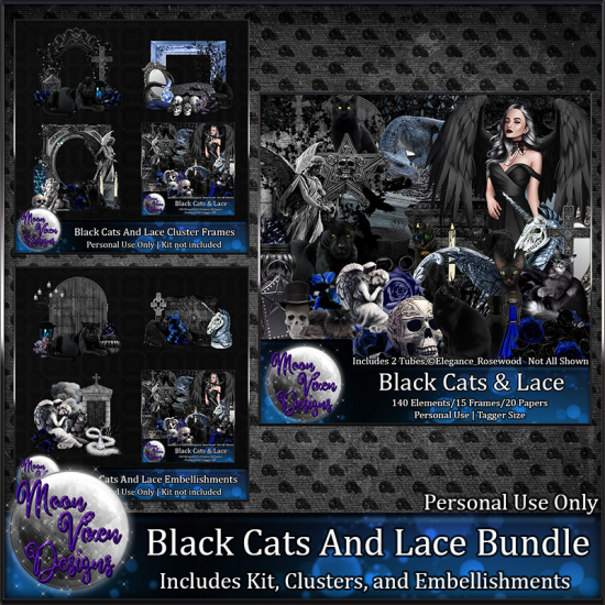 Black Cats and Lace Bundle - Click Image to Close