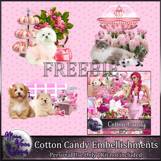 FREEBIE Cotton Candy Embellishments - Click Image to Close
