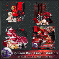 Crimson Rose Embellishments