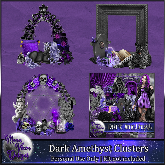 Dark Amethyst Clusters - Click Image to Close