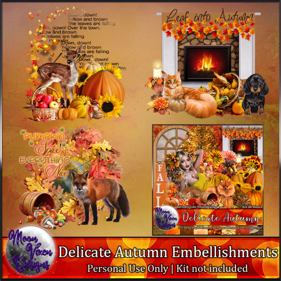 Delicate Autumn Embellishments - Click Image to Close