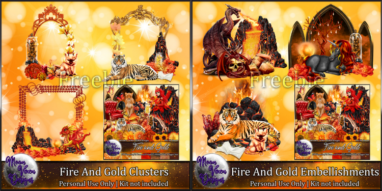 FREEBIE - Fire and Gold Clusters - Click Image to Close