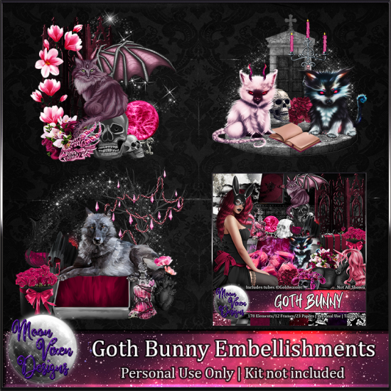 Goth Bunny Embellishments - Click Image to Close