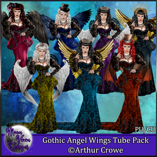 Gothic Angel Wings CU/PU Tube Pack - Click Image to Close