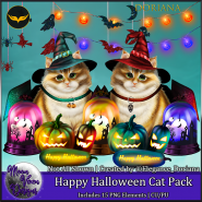 Happy Halloween Cat CU/PU Element Pack