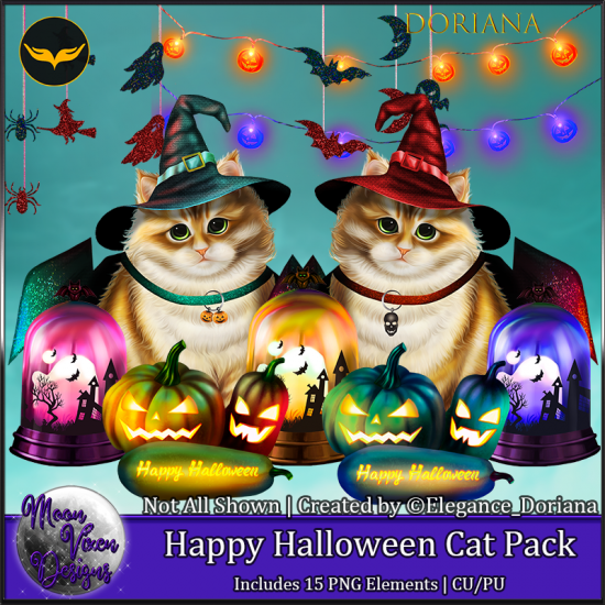 Happy Halloween Cat CU/PU Element Pack - Click Image to Close