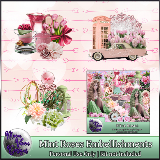 Mint Roses Embellishments - Click Image to Close
