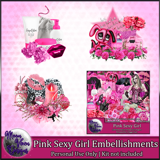 Pink Sexy Girl Embellishments - Click Image to Close