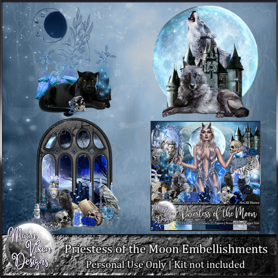 Priestess of the Moon Embellishments - Click Image to Close