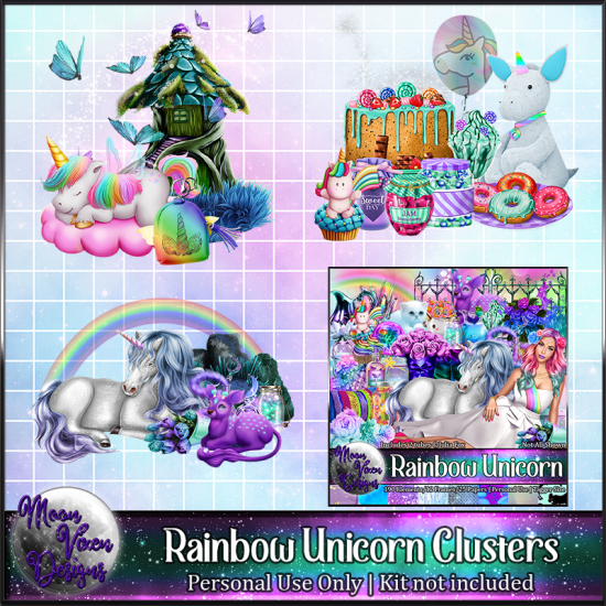 FREEBIE - Rainbow Unicorn Embellishments - Click Image to Close