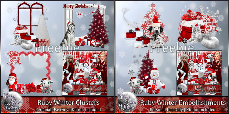 FREE - Ruby Winter Clusters - Click Image to Close