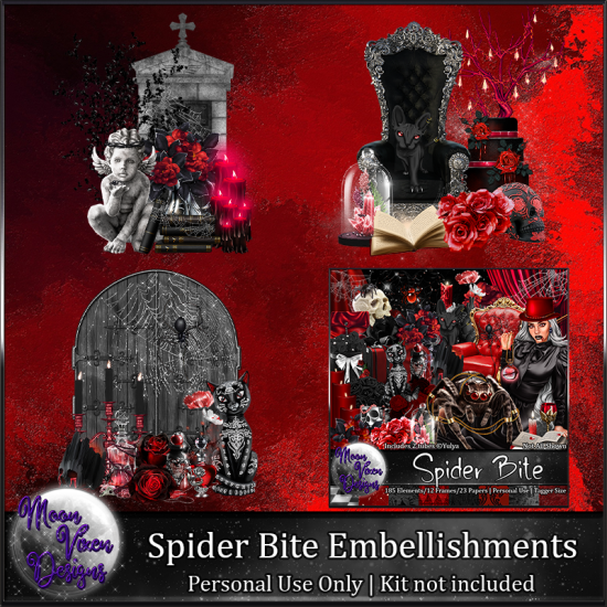 Spider Bite Embellishments - Click Image to Close