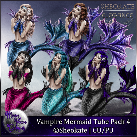 Vampire Mermaid CU/PU Tube Pack 4 - Click Image to Close