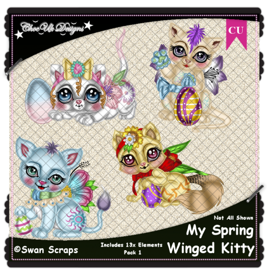 My Spring Winged Kitty Elements CU/PU Pack - Click Image to Close