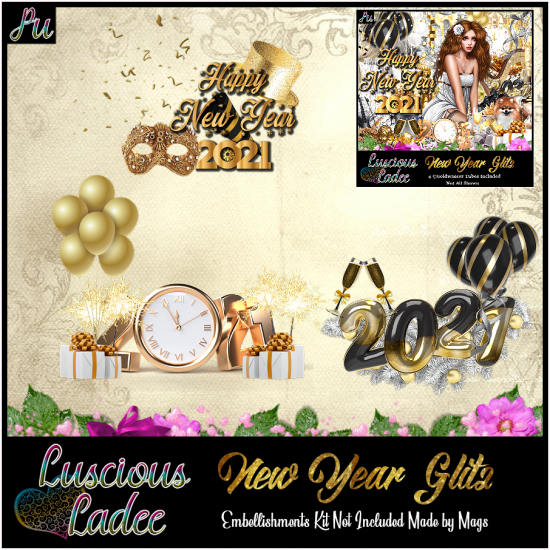 New Year Glitz Embellishments - Click Image to Close