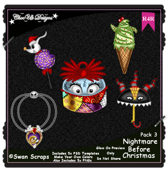 Nightmare Before Christmas Elements R4R Pack 3 - Click Image to Close