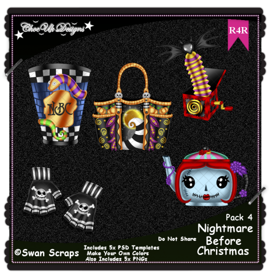 Nightmare Before Christmas Elements R4R Pack 4 - Click Image to Close