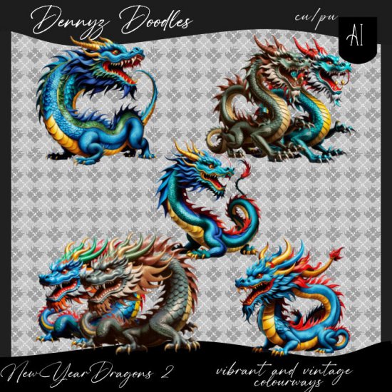 AI generated New Years Dragons 2 - Click Image to Close