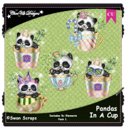 Pandas In A Cup Elements CU/PU Pack 1