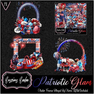 Patriotic Glam Cluster Frames