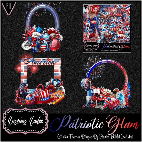 Patriotic Glam Cluster Frames - Click Image to Close