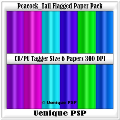 Peacock Tailed Flagged Papers TS