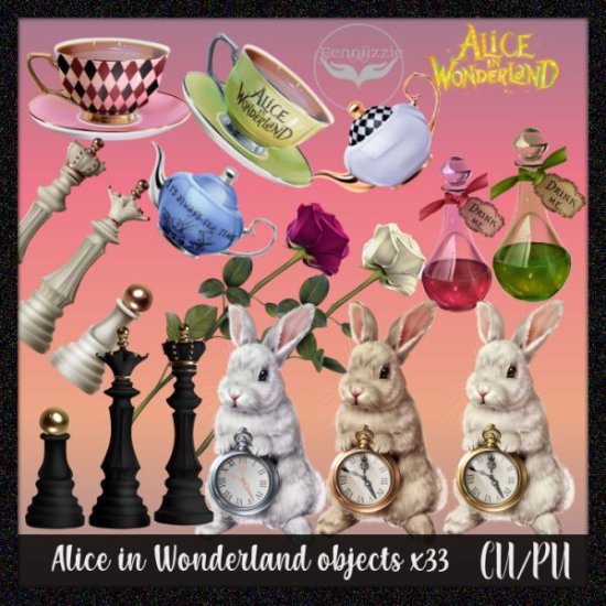 Alice In Wonderland objects - Click Image to Close