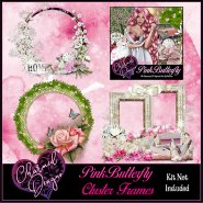 Pink Butterfly Cluster Frames