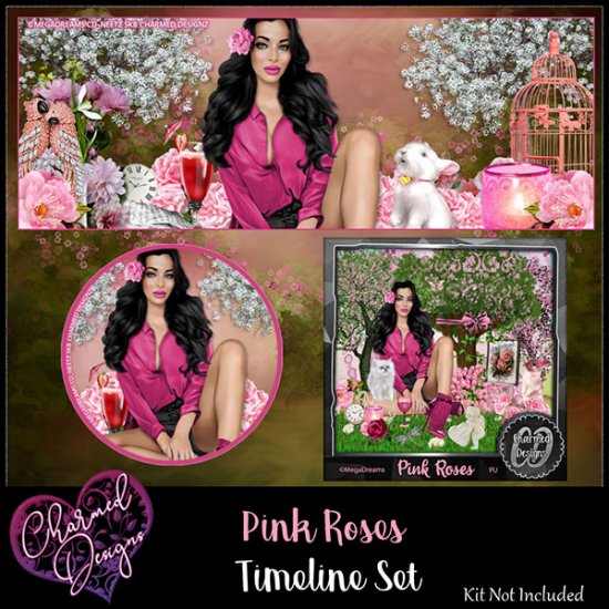 Pink Roses Timeline Set - Click Image to Close