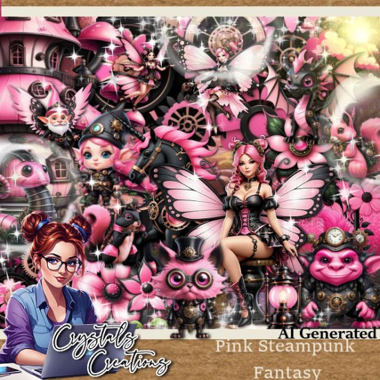 Pink Steampunk Fantasy - Click Image to Close