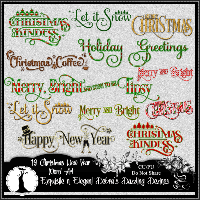 Christmas/New Year Word Art