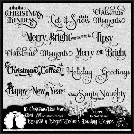 Christmas/New Year Word Art - Click Image to Close