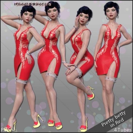 Pretty betty in red 4 tubes - Click Image to Close
