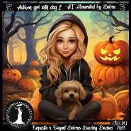 Autumn girl with dog 2